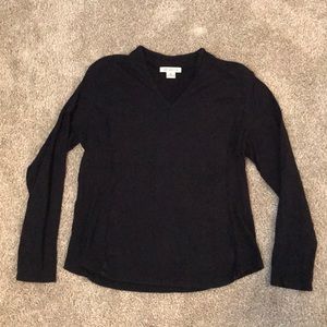 V-NECK BLOUSE - NAVY